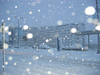 Vliegveld Athene in de sneeuw